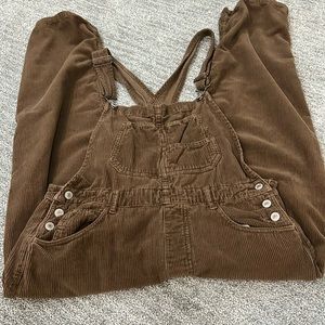 Free people ziggy overalls in brown corduroy